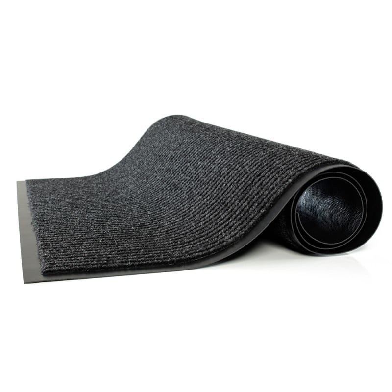 Входна изтривалка на руло текстил+гума CM1006 сива рифел 120см