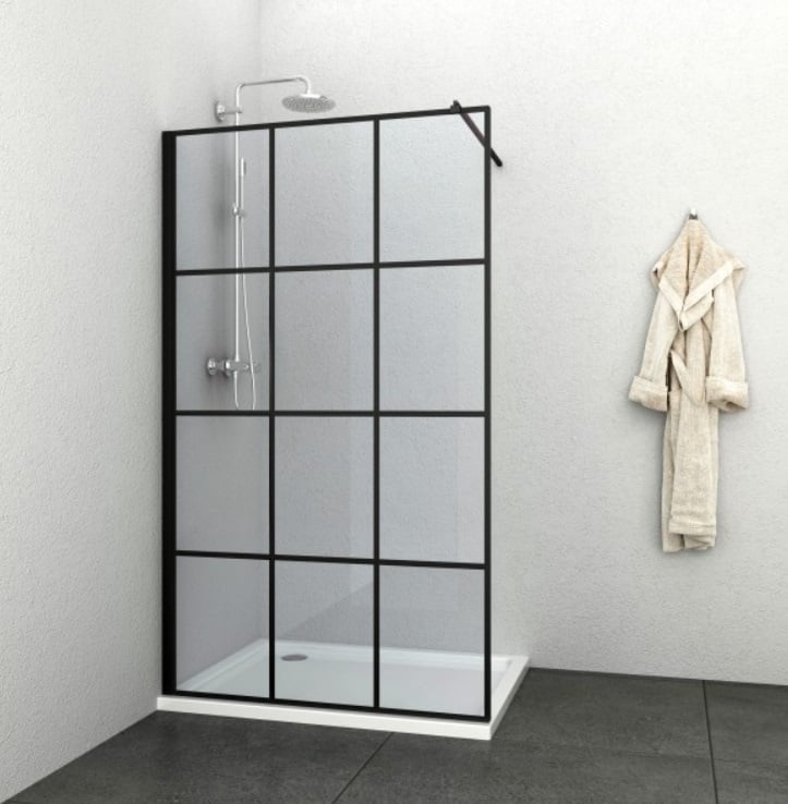 Стъклен параван Cascada Full frame 80х190см черен мат