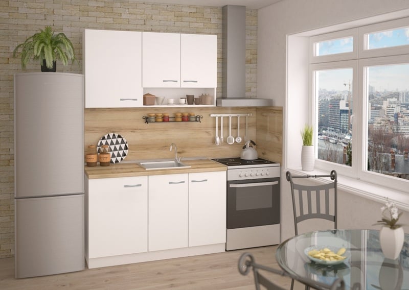 Кухненски комплект без термоплот Геномакс 135 см бял