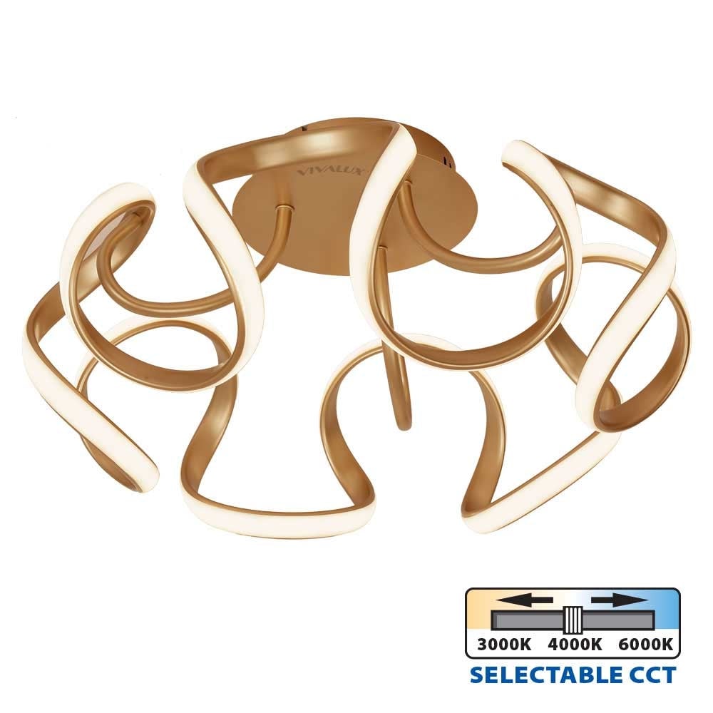 LED полилей Vivalux Meandra-C GD CCT 54W злато